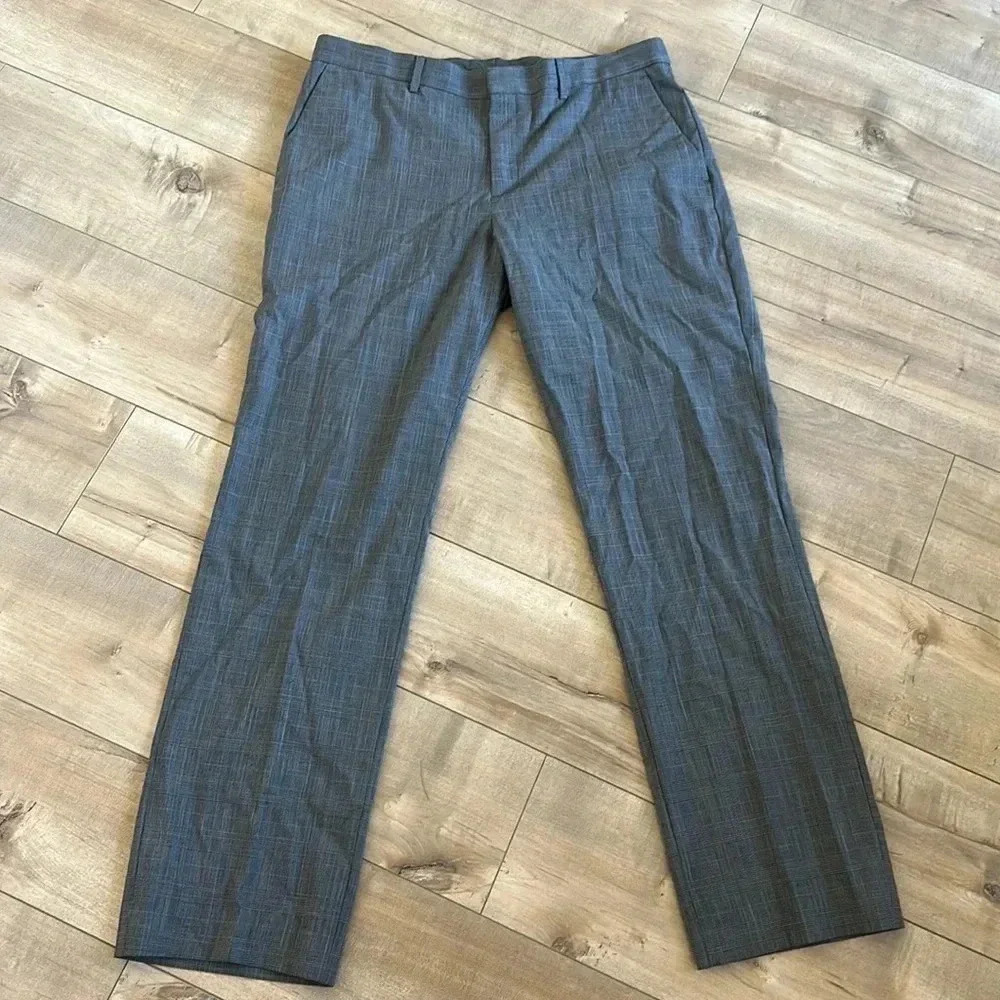 4/$25 Express Producer Plaid Charcoal Sz 34/32